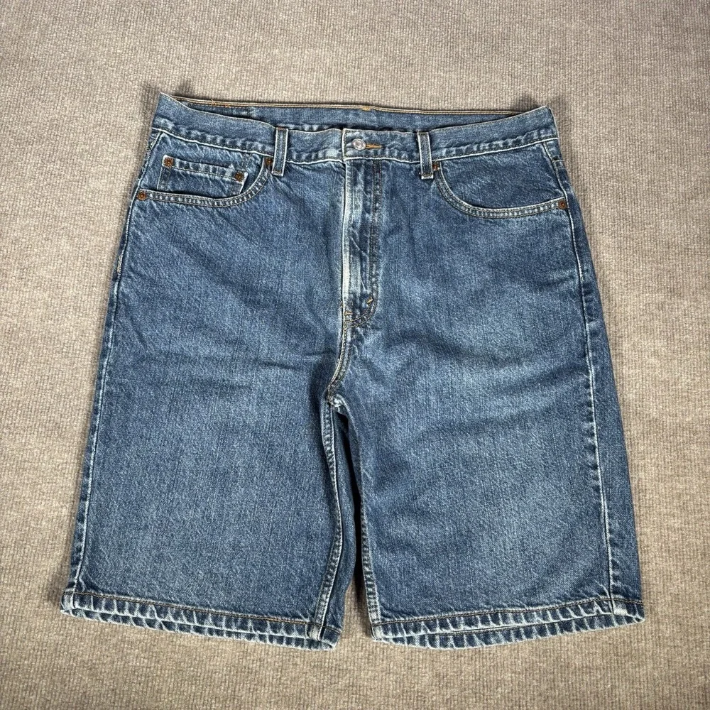 Levis 505 Jean‎ Shorts Mens 36 Regular Fit Blue Denim Cotton Workwear Skater Y2K